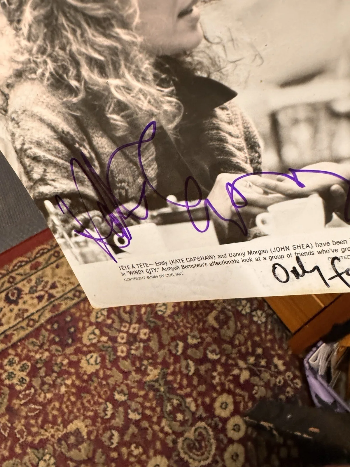 Kate Capshaw And John Shea Signed Photo Form Tete A Tera. Damage, image 2