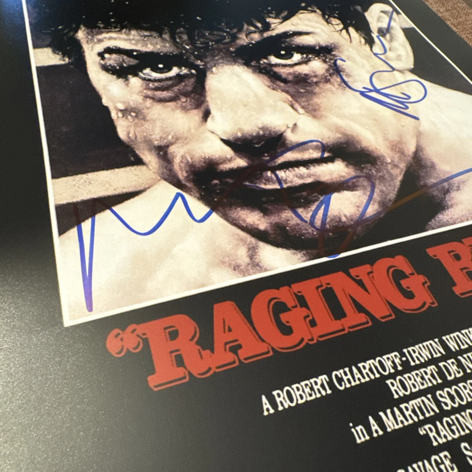 DUAL SIGNED DENIRO SCORSESE RAGING BULL 11x17 MOVIE PRINT AUTOGRAPHED w/COA !, изображение 3
