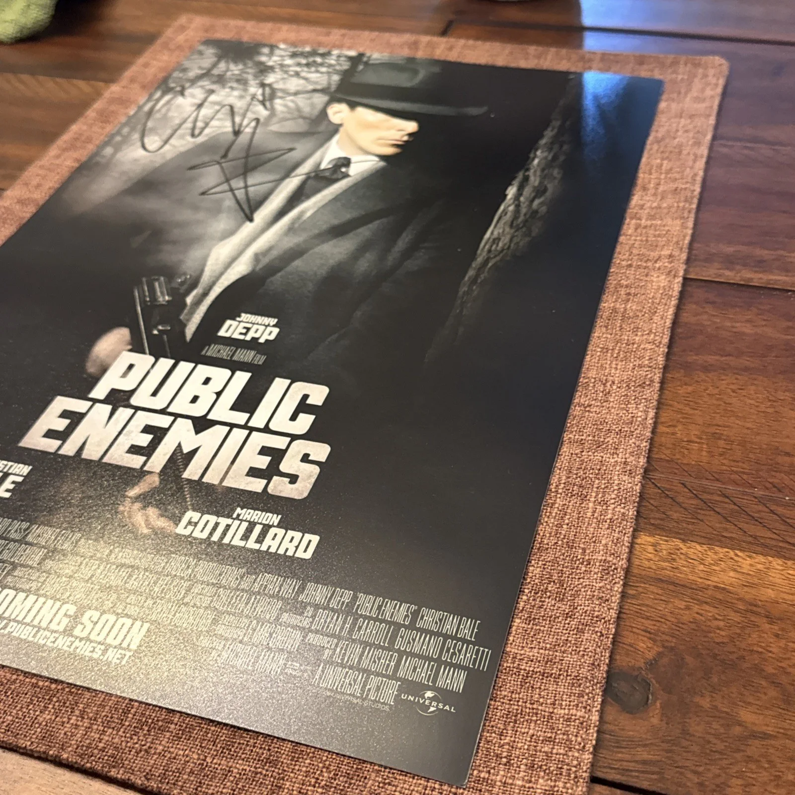 Christian Bale — Christian Bale "Public Enemies" Authentic Autographed Signed 11x17 Print w/COA, image 3