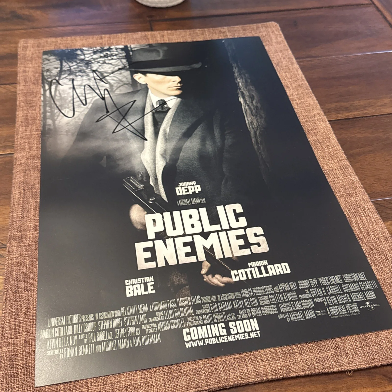 Christian Bale — Christian Bale "Public Enemies" Authentic Autographed Signed 11x17 Print w/COA, image 5
