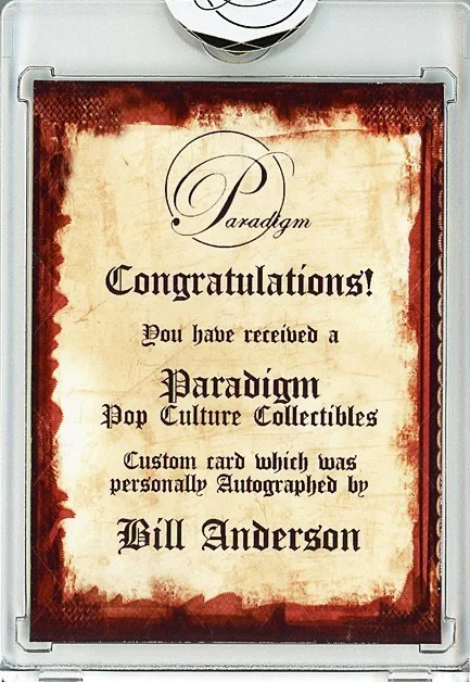 Bill Anderson — -BILL ANDERSON- 1991 PRO SET SUPERSTARS Signed/Autograph/Auto Country Music Card, изображение 2