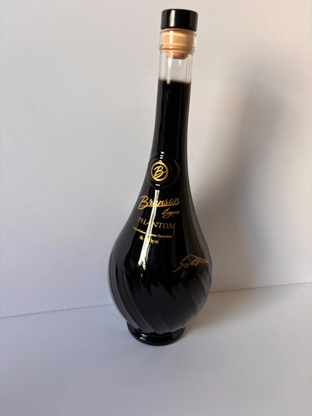 50 CENT SIGNED EMPTY BRANSON COGNAC BLACK GOLD BOTTLE RAPPER CURTIS JACKSON BAS, image 3