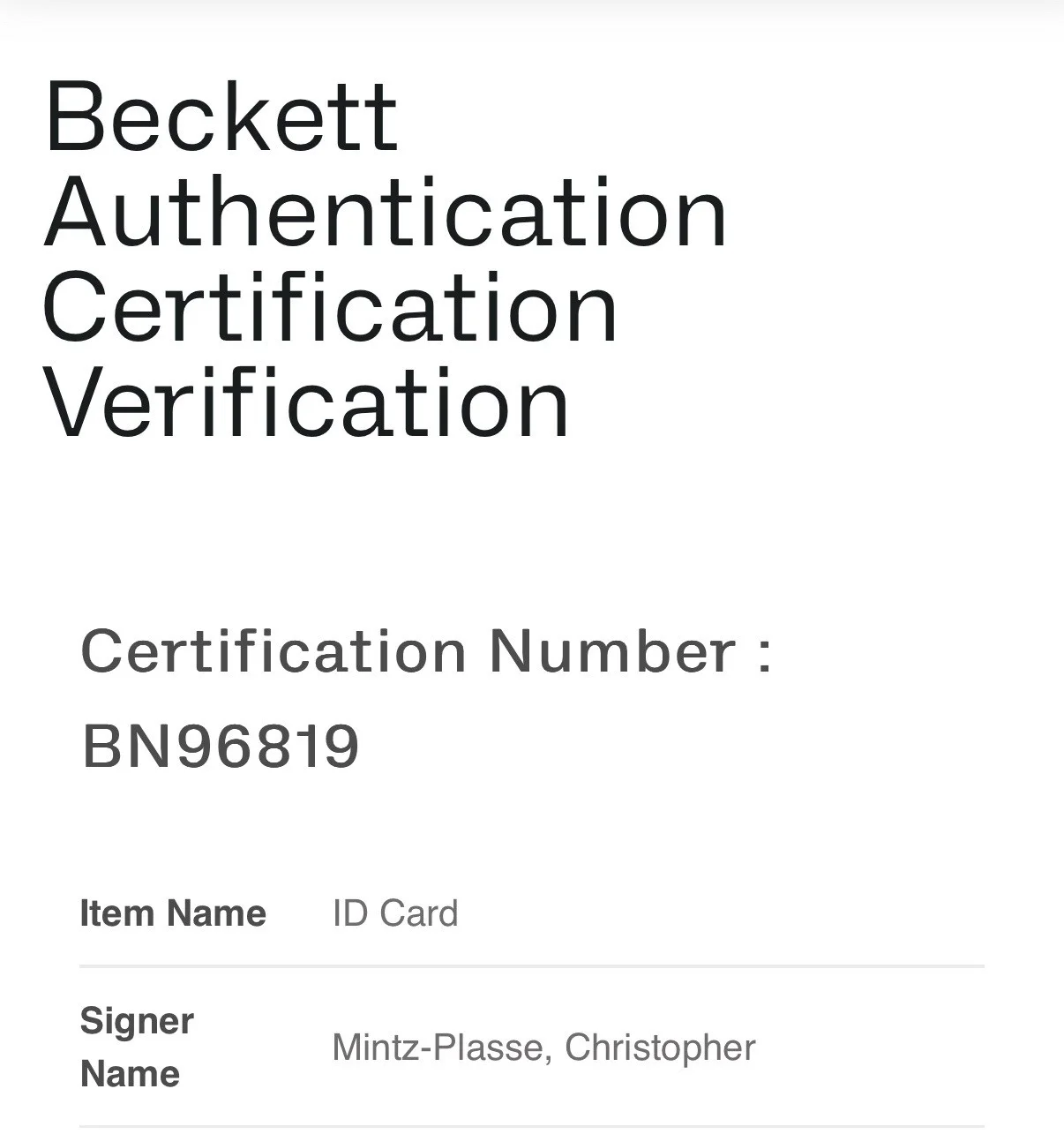 Christopher Mintz-Plazze — CHRISTOPHER MINTZ-PLASSE SIGNED (SUPER BAD)MCLOVIN MOVIE PROP ID BECKETT BN96819, изображение 3
