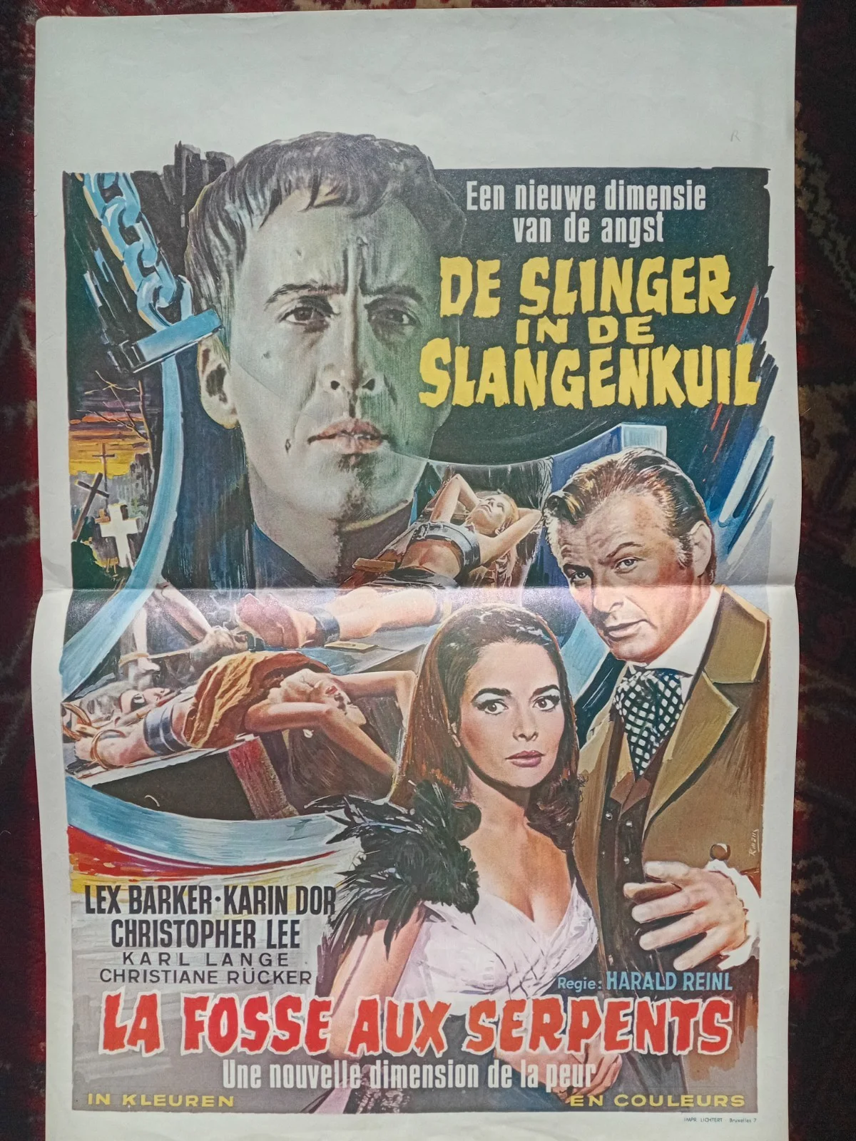 The Snake Pit [1949] Christopher Lee - Havilland - Original Belgian Film Poster, image 2