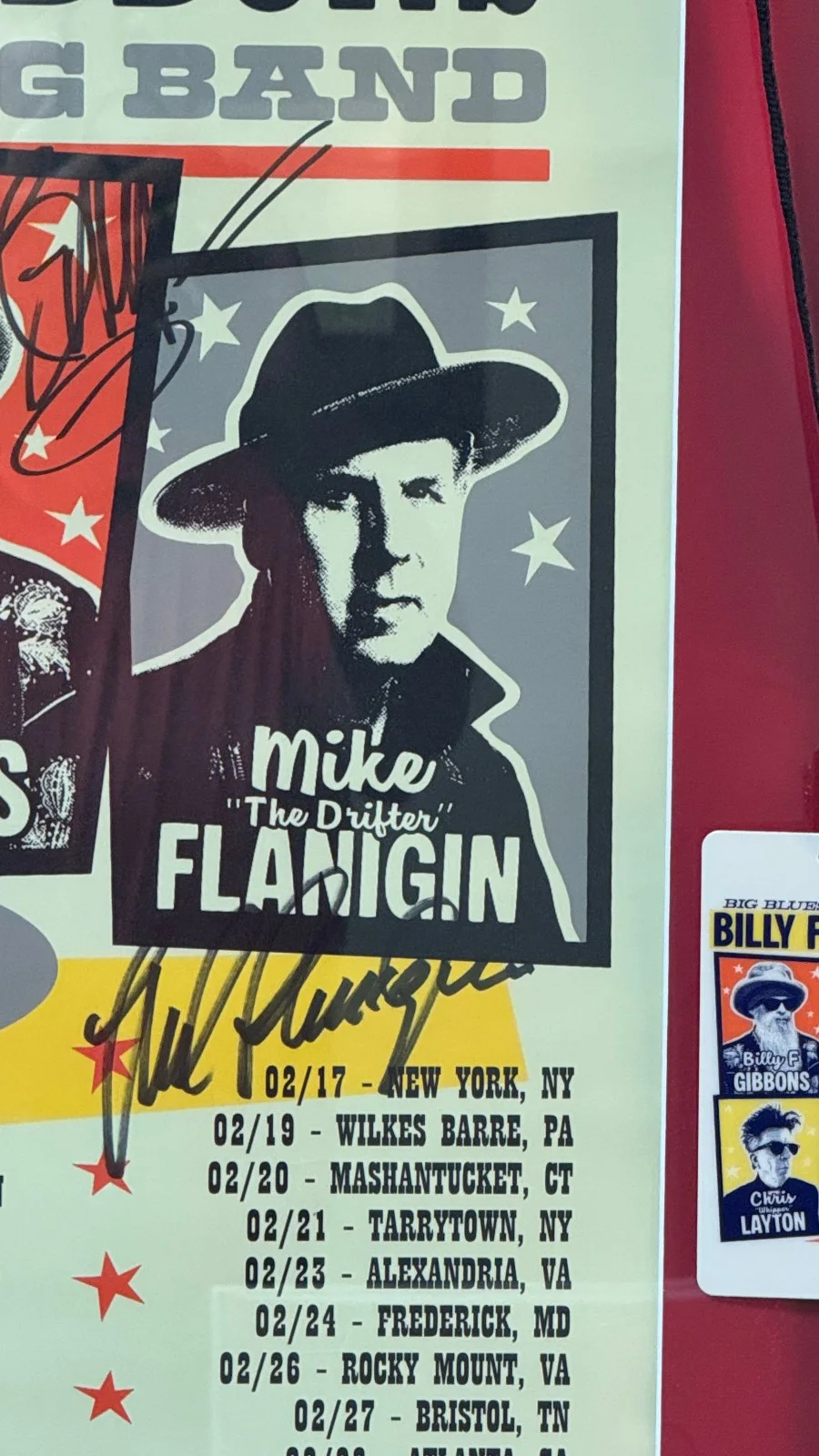 Billy F Gibbons signed BFG Band poster + VIP Lanyard 3 autographed, изображение 4