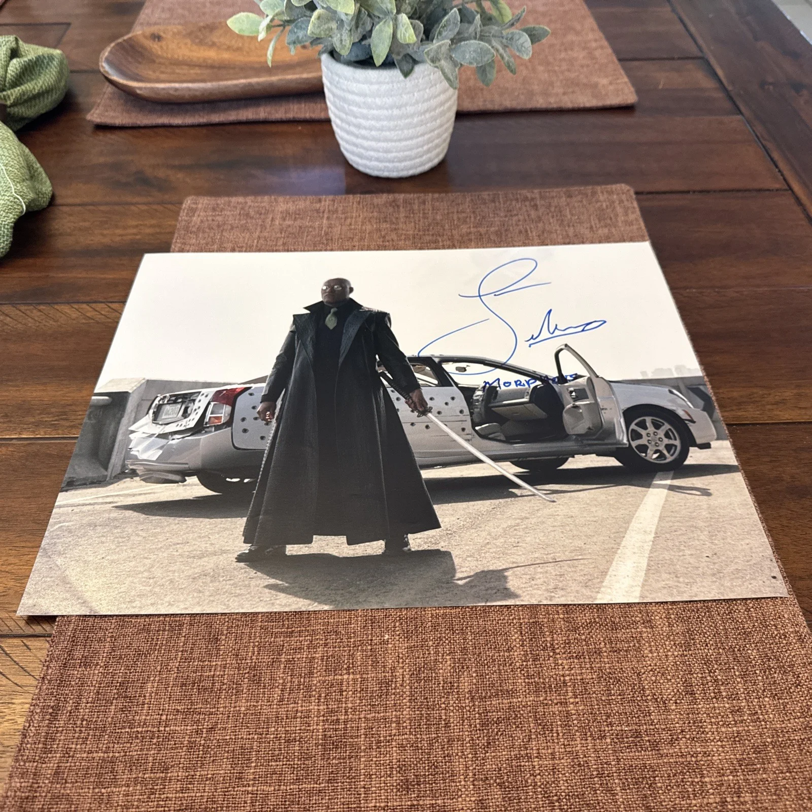 Laurence Fishburne — Laurence Fishburne Autographed The Matrix 11X14 Photograph Morpheus w/COA Holo !