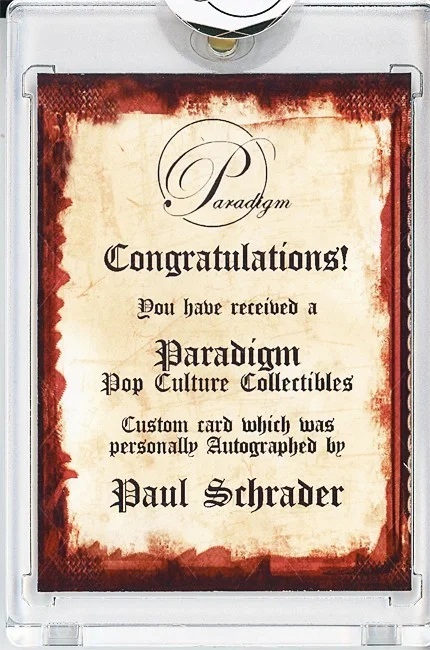 Paul Schrader — -TAXI DRIVER- PAUL SCHRADER Signed/Autograph/Auto Certified Movie Trading Card, изображение 2