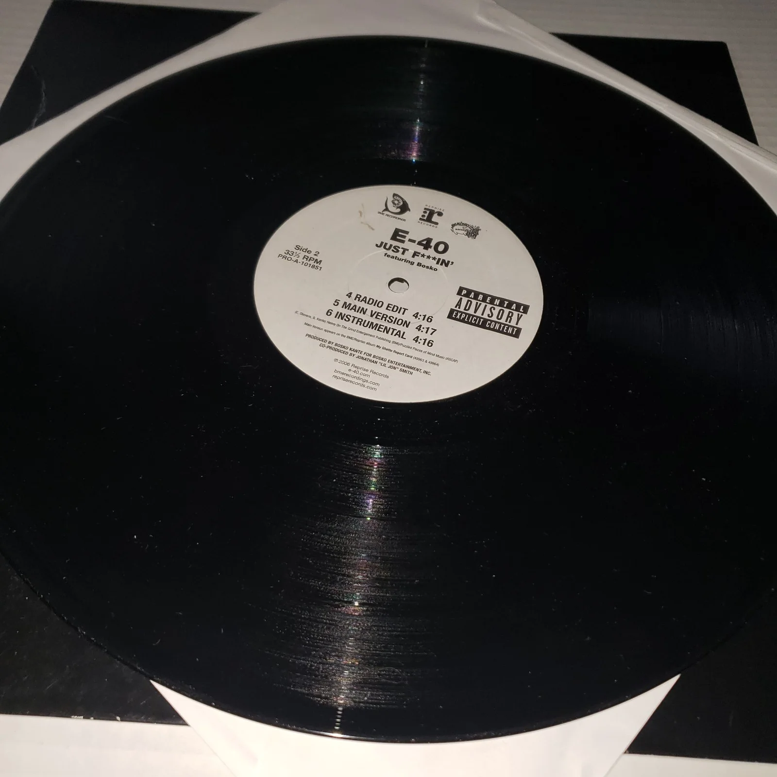E-40 — E-40 Vinyl 12" White Gurl / Just F*in Single Rap Album Great Condition, image 3