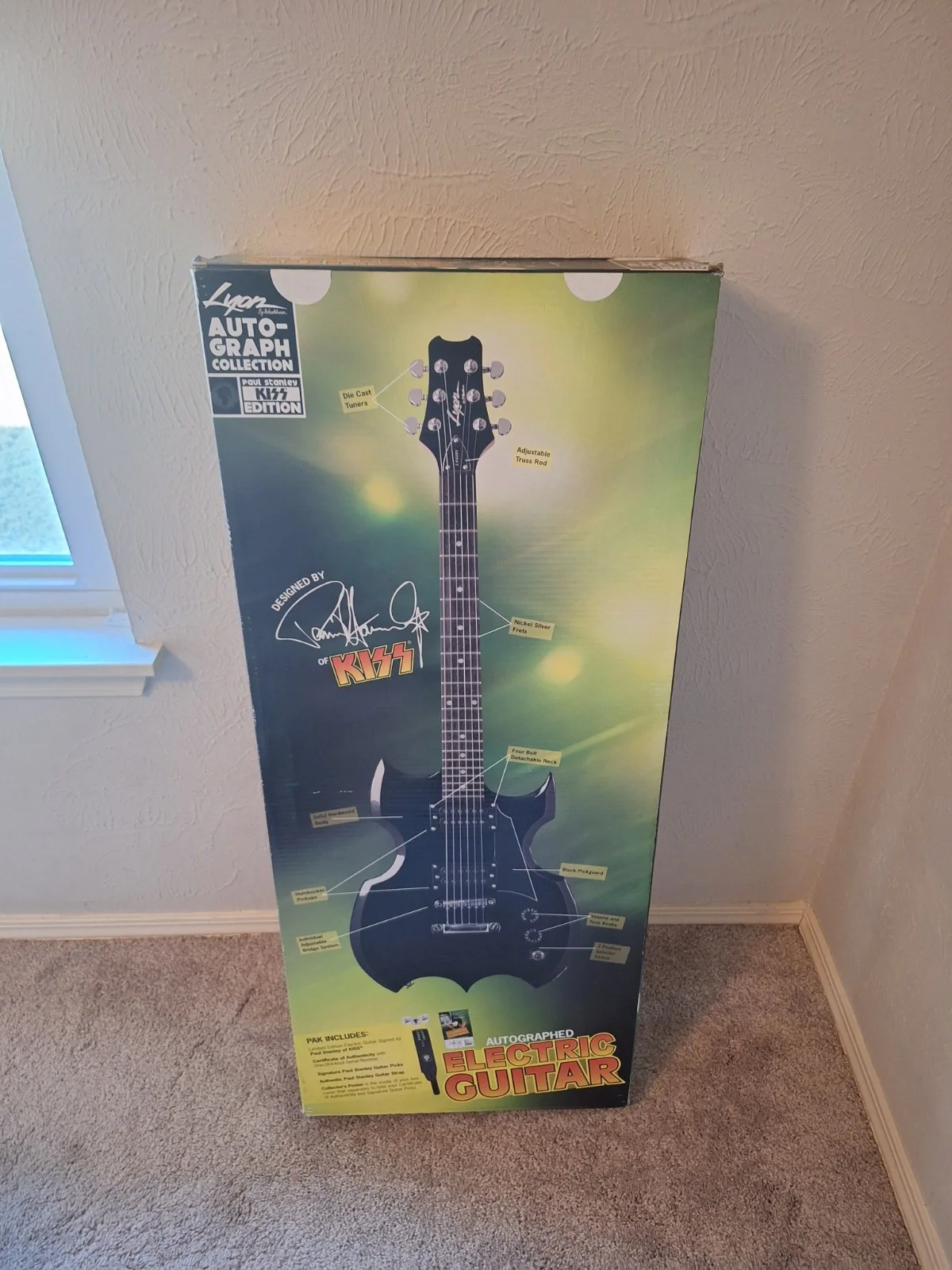 Paul Stanley KISS Autographed Lyon by Washburn Electric Guitar COA LOCAL PICKUP!, изображение 5
