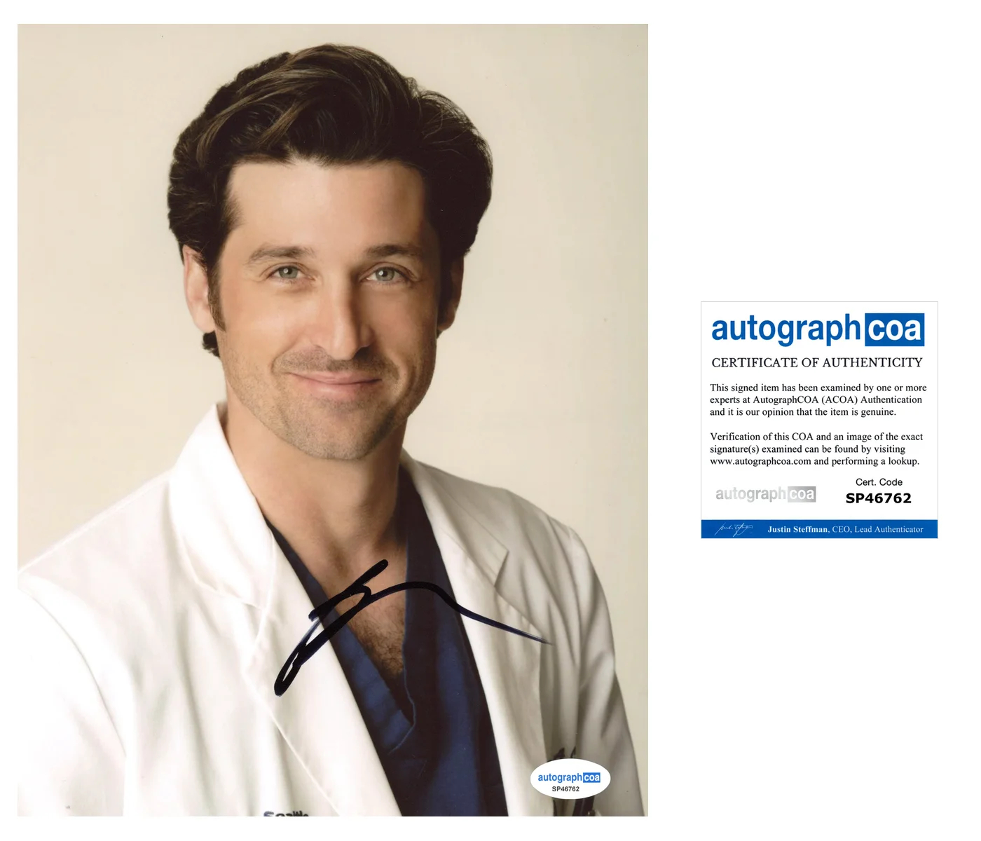Patrick Dempsey Grey's Anatomy Autographed Signed 8x10 Photo ACOA, изображение 2