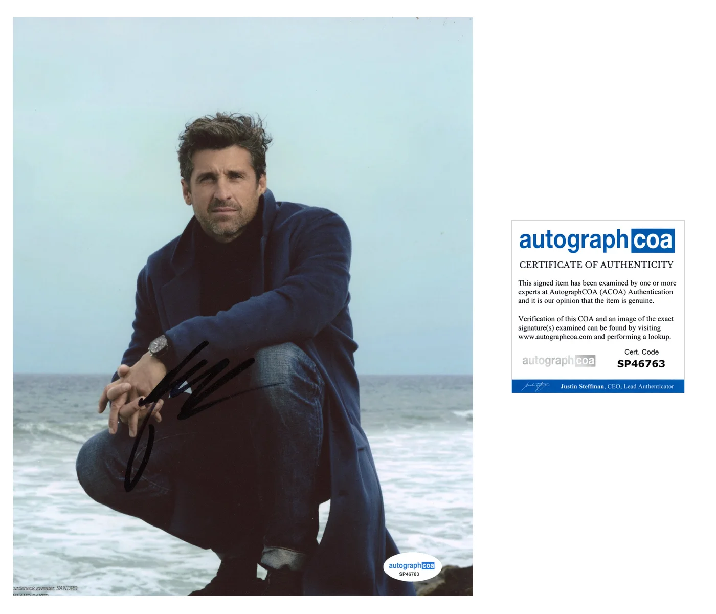 Patrick Dempsey Grey's Anatomy Autographed Signed 8x10 Photo ACOA, изображение 2