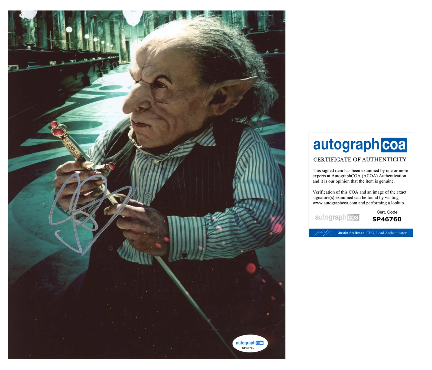 Warwick Davis Harry Potter Autographed Signed 8x10 Photo ACOA, image 2