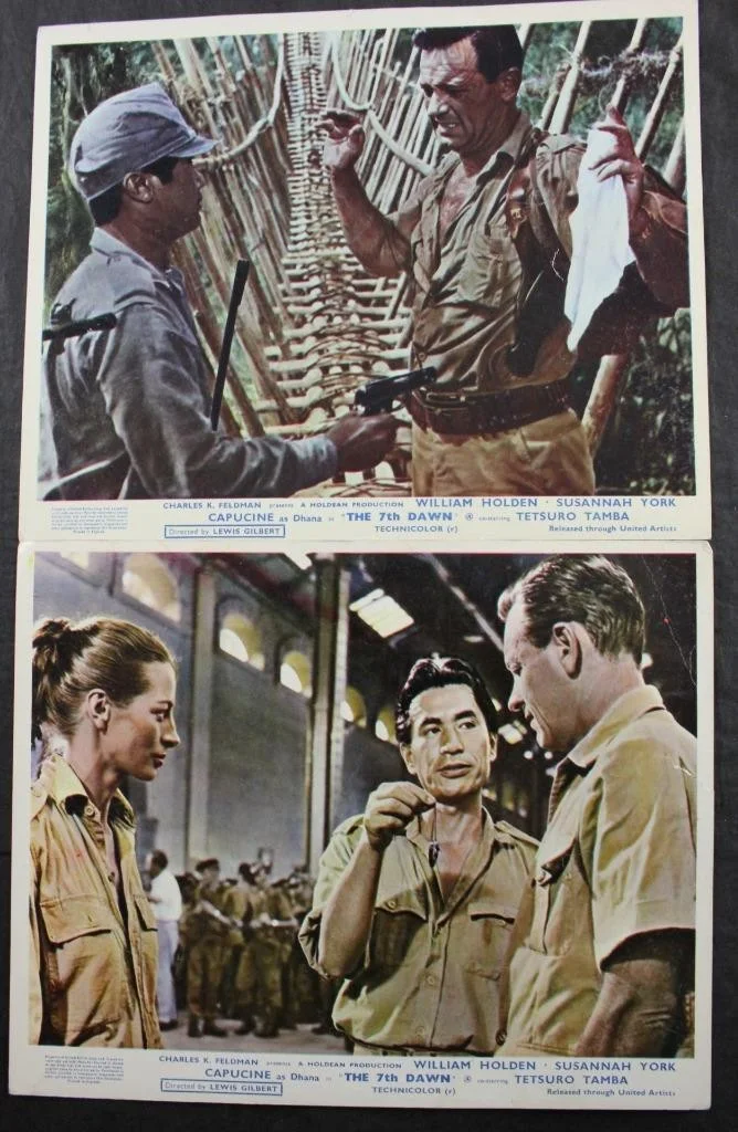 1964 THE 7th DAWN, SET of 14 COLOUR LOBBY CARDS, WILLIAM HOLDEN, LEWIS GILBERT, изображение 4