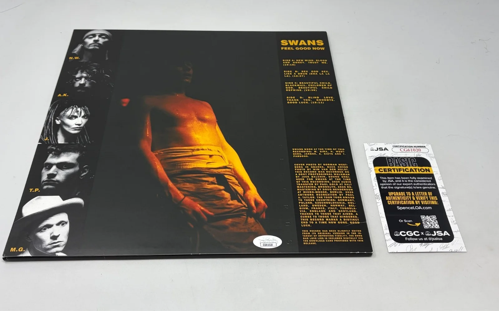 Michael Gira of Swans signed Feels Good Now Album JSA COA, изображение 2