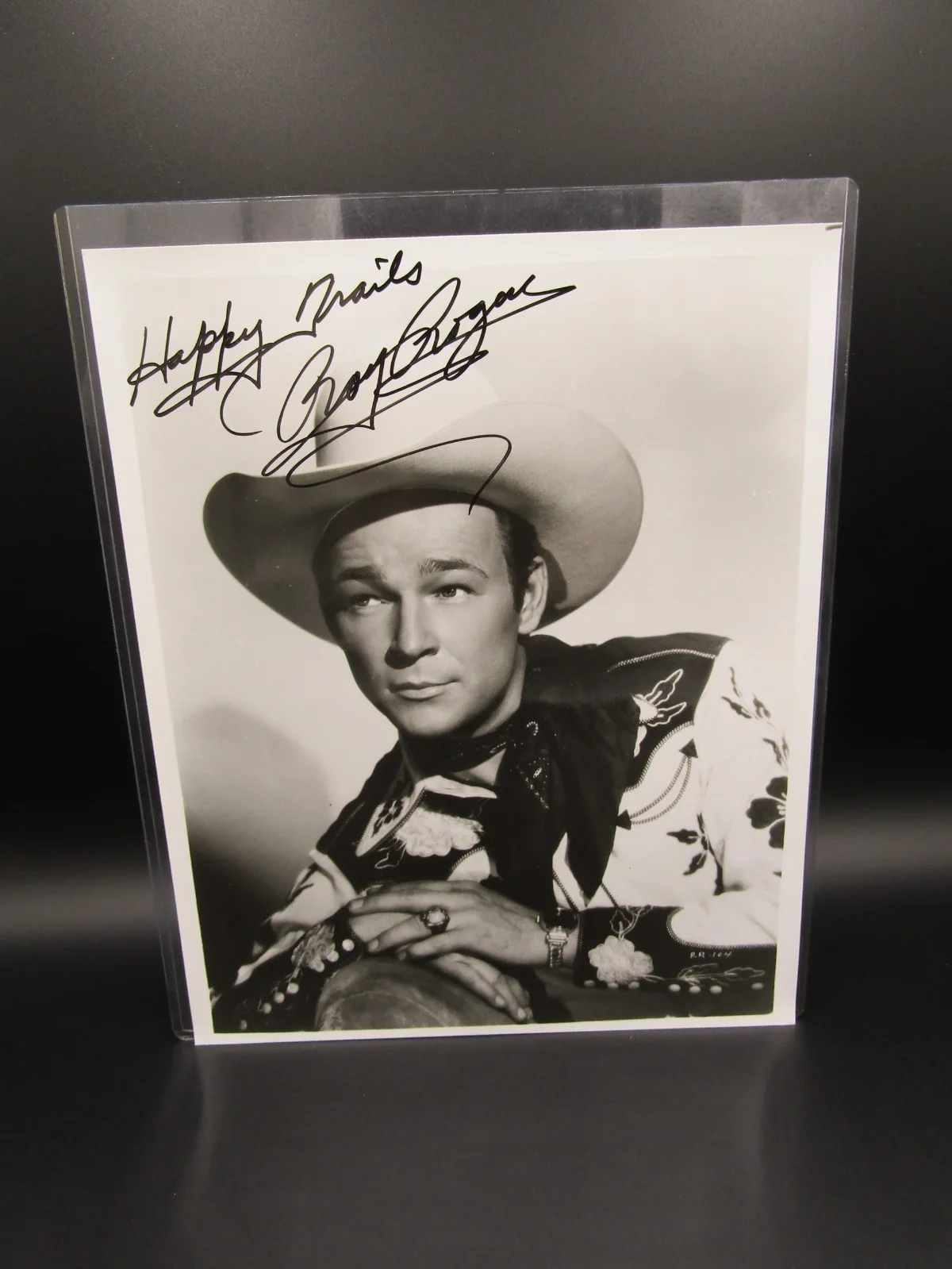Roy Rodgers — Vintage Genuine Roy Rogers Happy Trails Autograph Cowboy Excellent Condition
