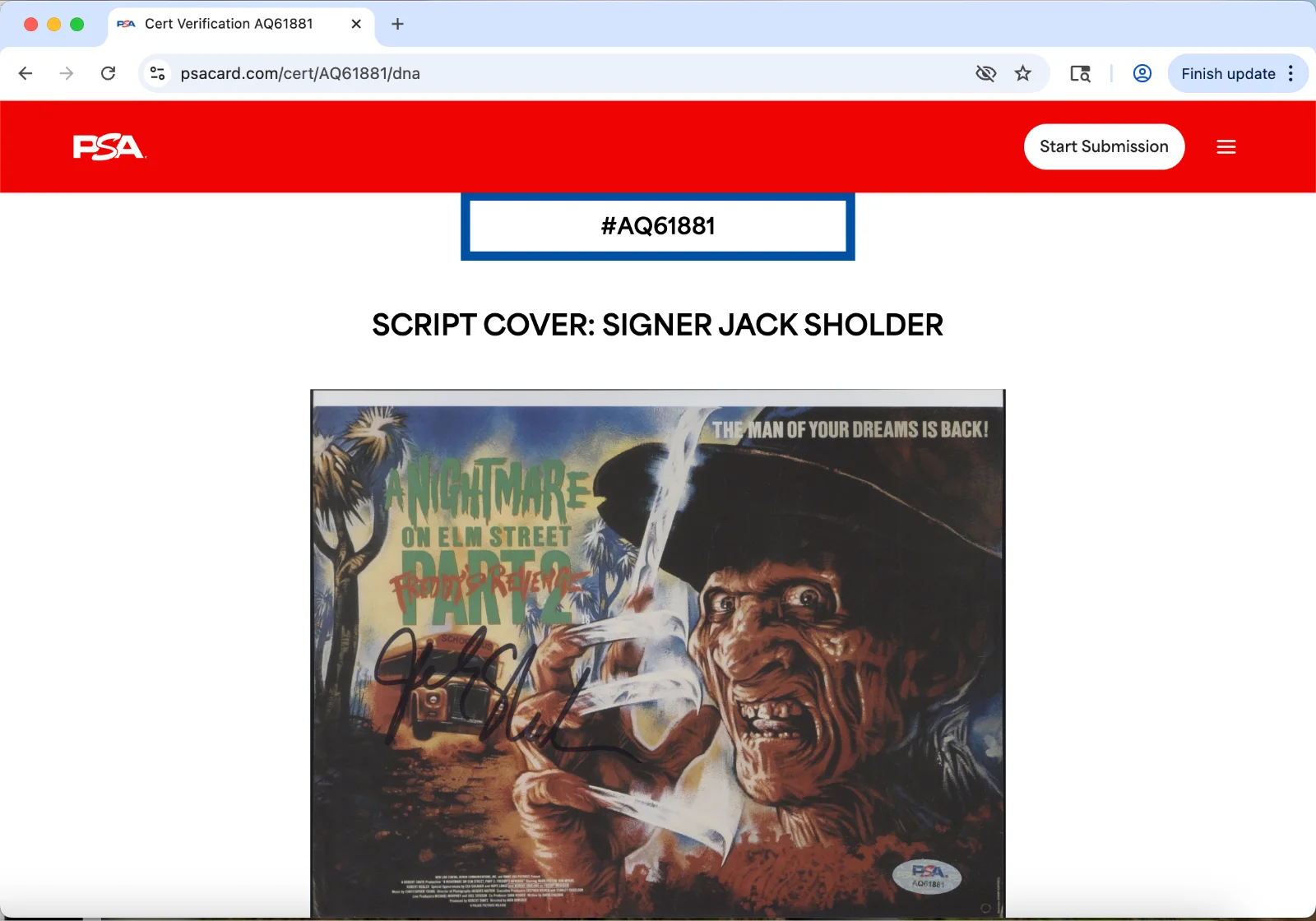 Jack Sholder — Jack Sholder signed 8x10 photo autograph PSA DNA A Nightmare on Elm Street 2, image 3