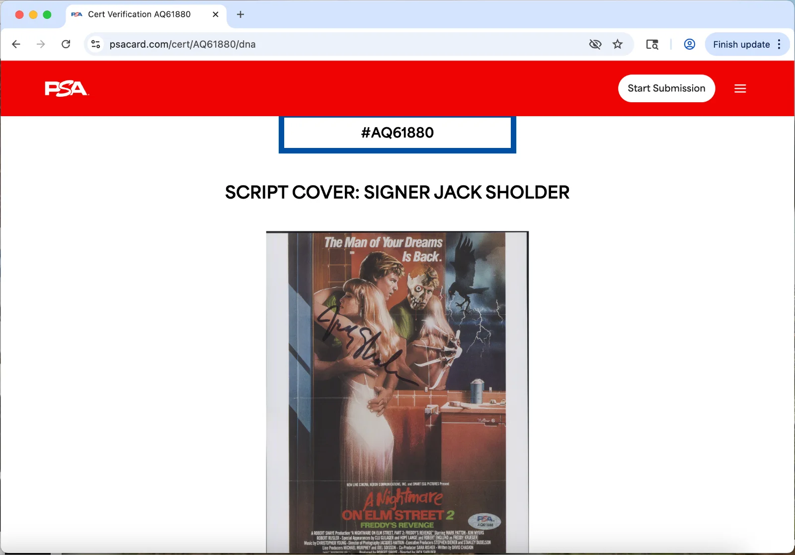 Jack Sholder — Jack Sholder signed 8x10 photo PSA DNA autograph A Nightmare on Elm Street 2, image 3