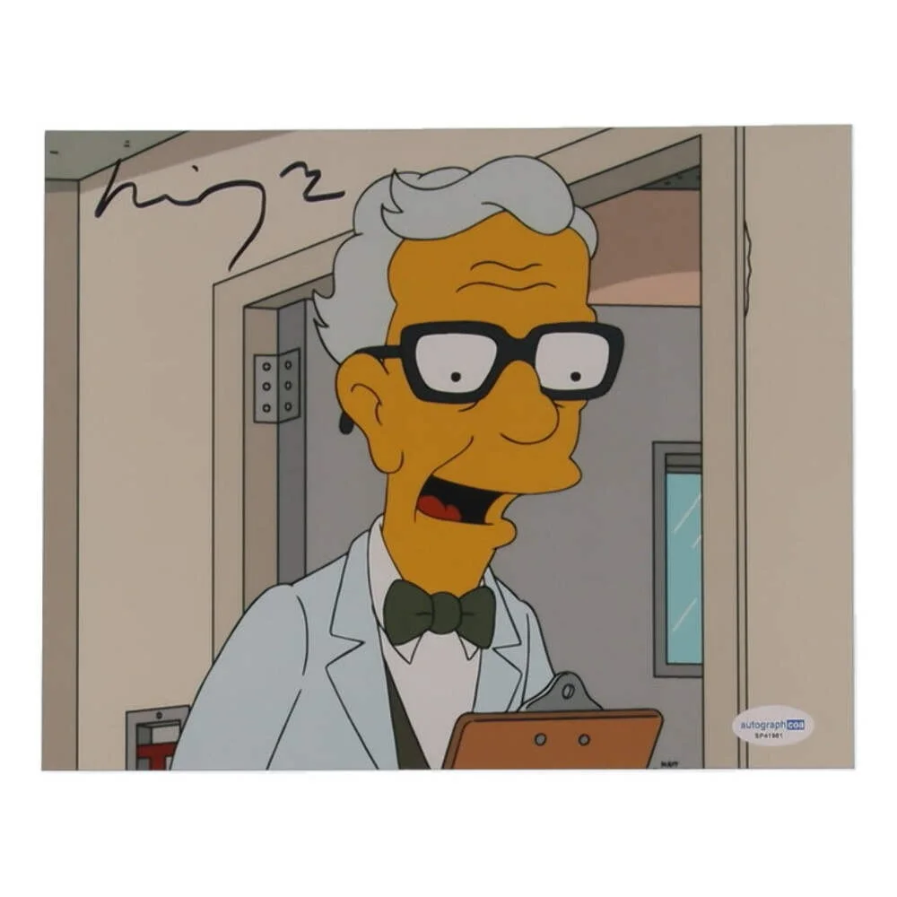Michael York — Michael York Signed (ACOA) "The Simpsons" 8x10 Photo - Dr. Lionel Budgie