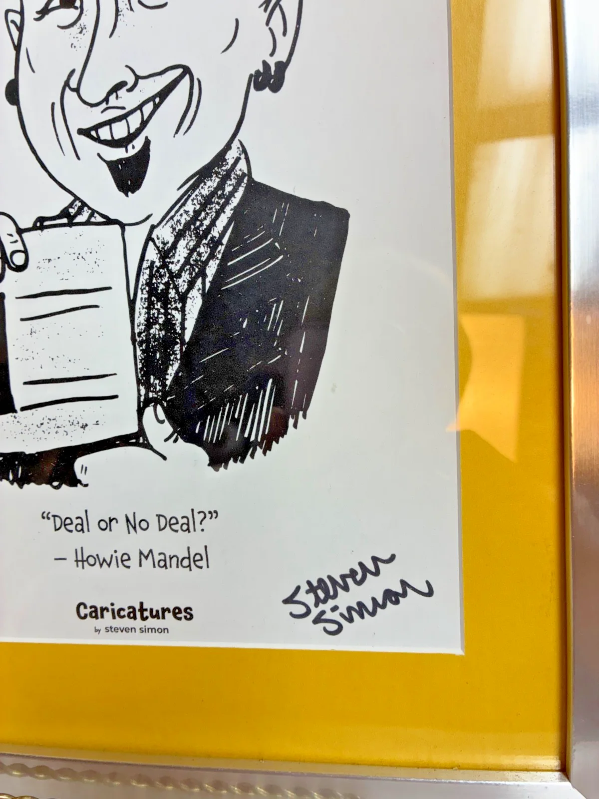 Howie Mandel — Howie Mandel Autographed Caricuture Steven Simon JSA Authenticated Framed, image 3