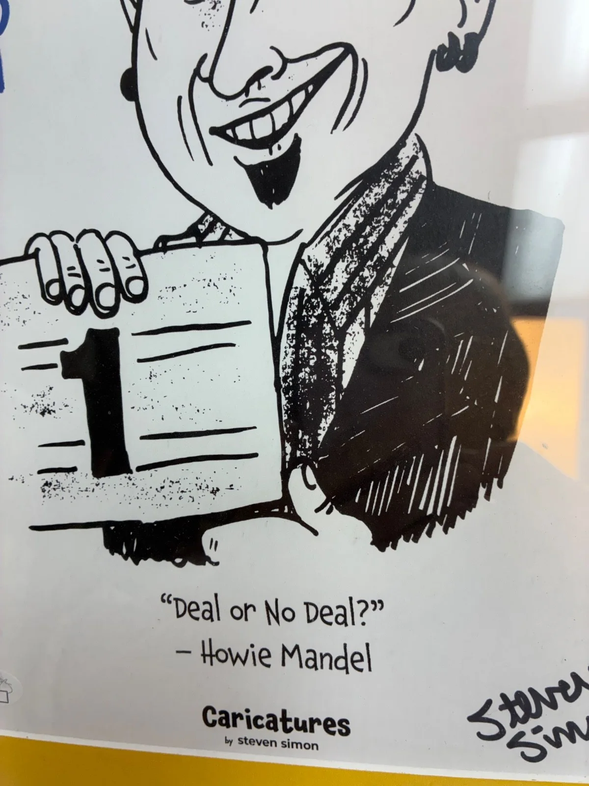 Howie Mandel — Howie Mandel Autographed Caricuture Steven Simon JSA Authenticated Framed, image 4