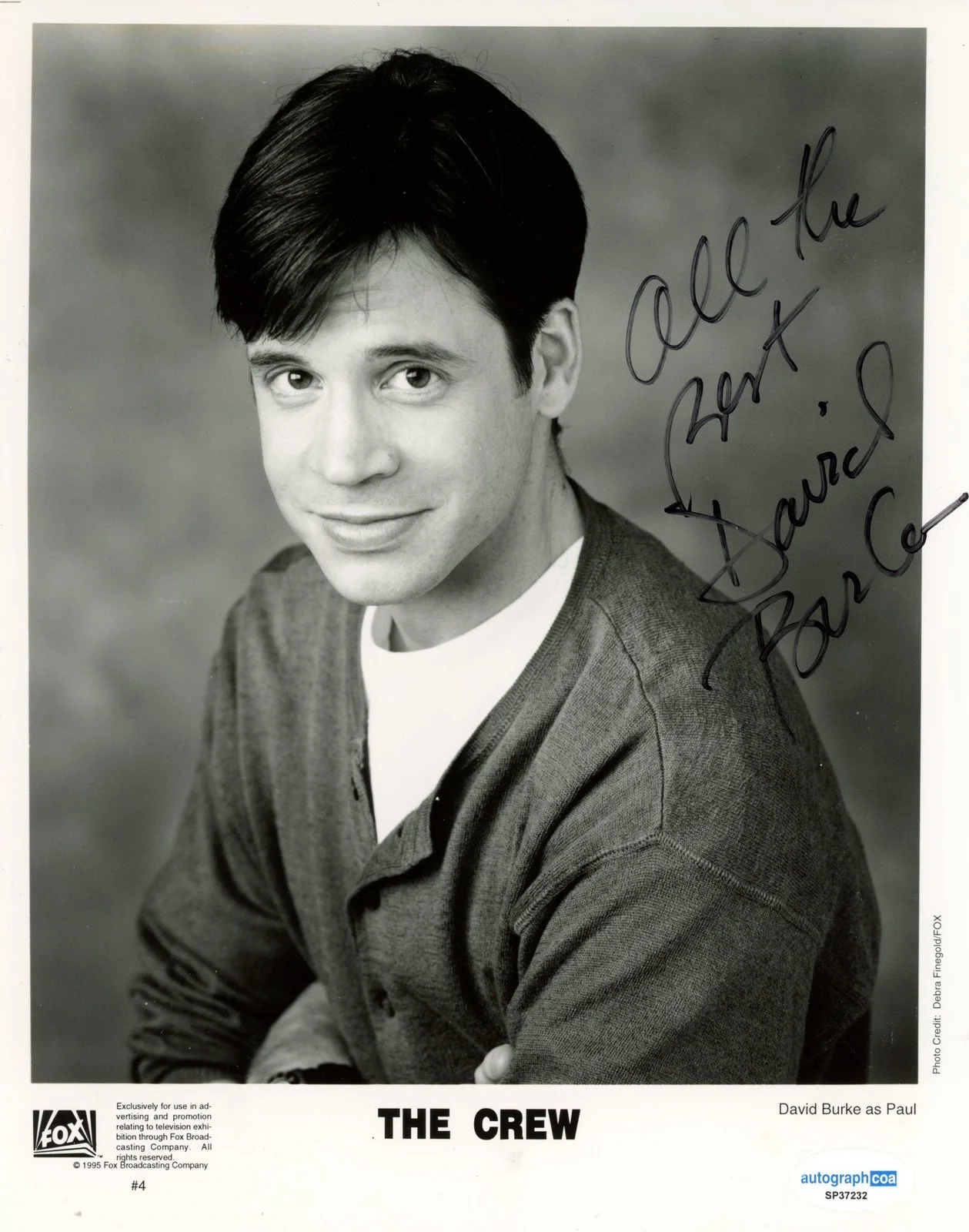 David Burke — David Burke "The Crew" AUTOGRAPH Signed 'Paul Steadman' 8x10 Photo ACOA, image 2