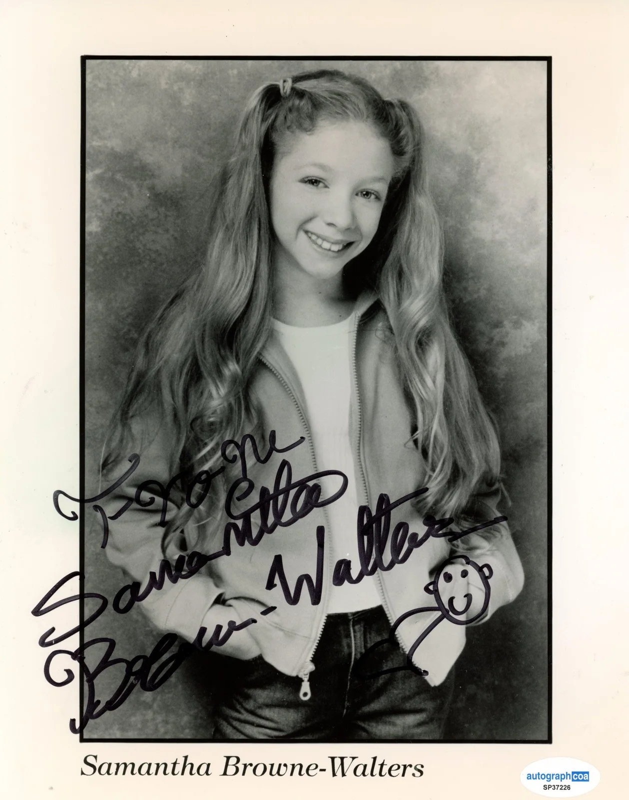 Samantha Browne-Walters — Samantha Browne-Walters "Life with Bonnie" AUTOGRAPH Signed 8x10 Photo ACOA, image 2