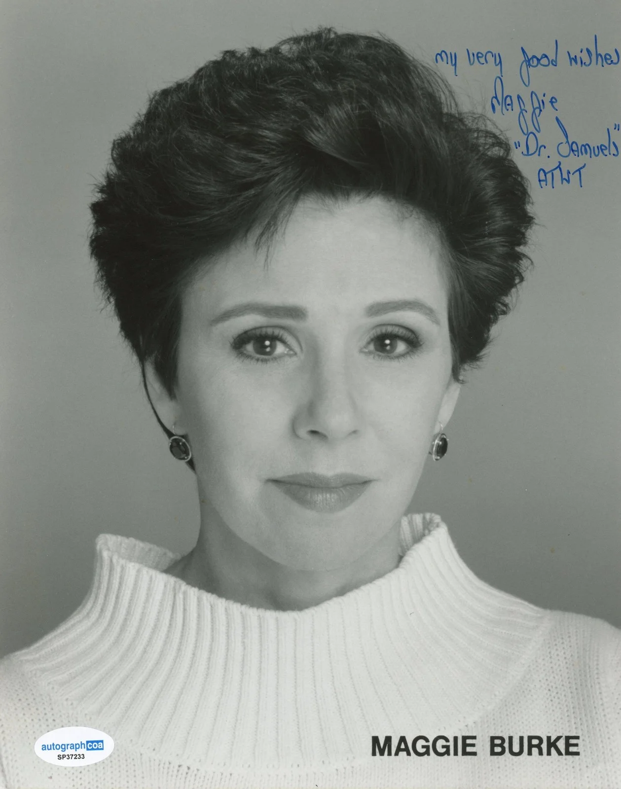 Maggie Burke — Maggie Burke "As the World Turns" AUTOGRAPH Signed 'Dr. Samuels' 8x10 Photo ACOA, image 2