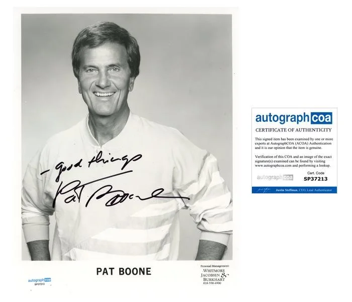 Pat Boone — Pat Boone "Two Hearts" Singer AUTOGRAPH Signed Autographed 8x10 Photo C ACOA