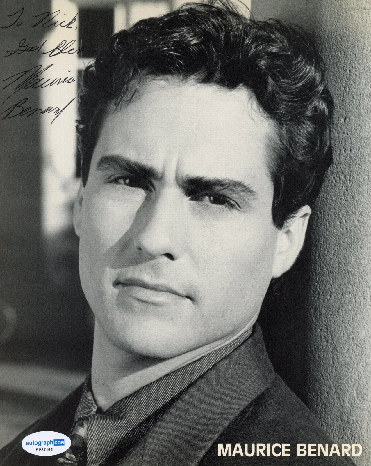 Maurice Benard — Maurice Benard "General Hospital" AUTOGRAPH Signed 8x10 Photo 'To Nick' ACOA, image 2