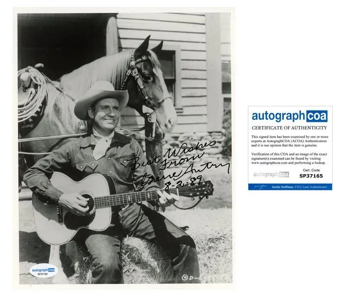 Gene Autry — Gene Autry "Singing Cowboy" AUTOGRAPH Signed Western 8x10 Photo C ACOA
