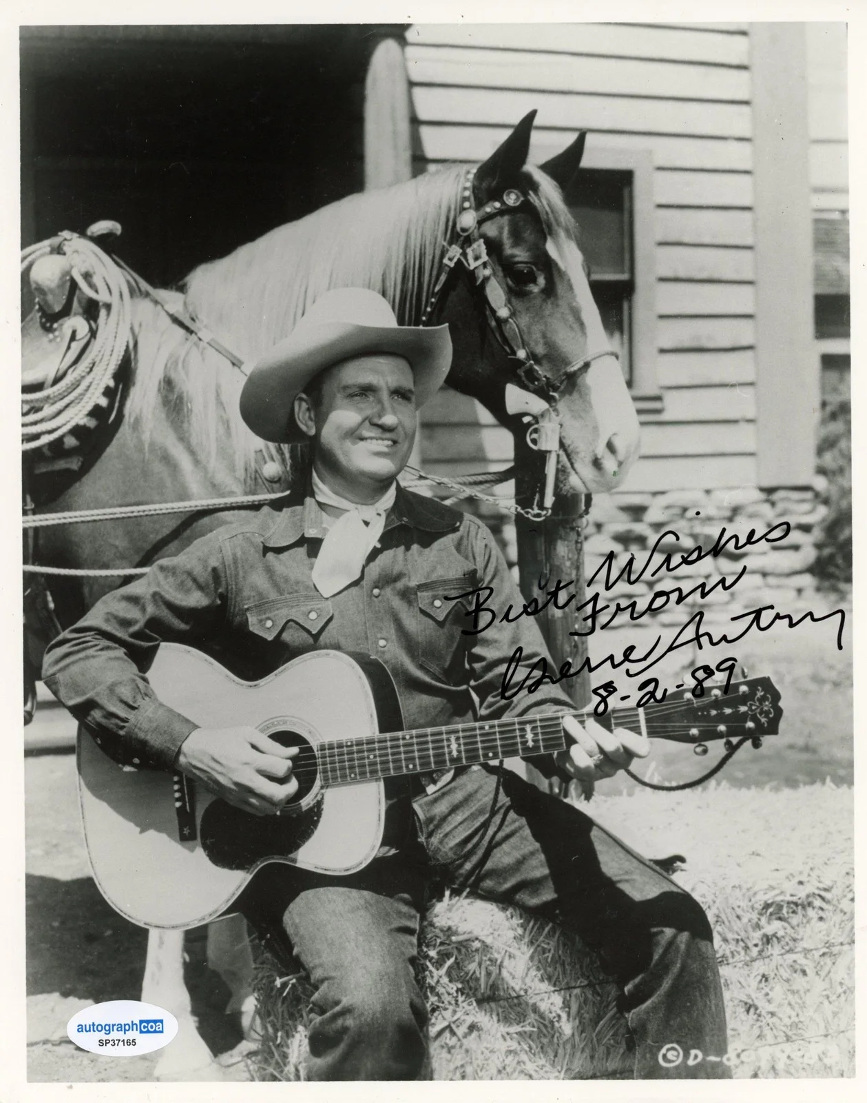 Gene Autry — Gene Autry "Singing Cowboy" AUTOGRAPH Signed Western 8x10 Photo C ACOA, image 2