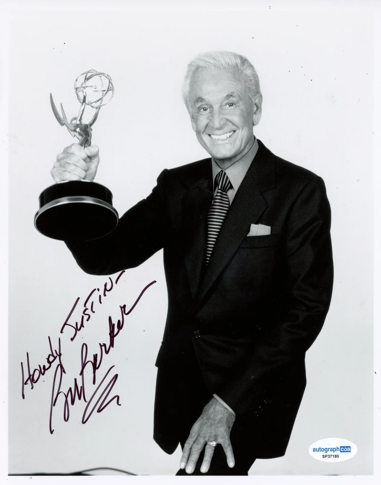 Bob Barker — Bob Barker "The Price Is Right" AUTOGRAPH Signed 8x10 Photo 'To Justin' ACOA, изображение 2