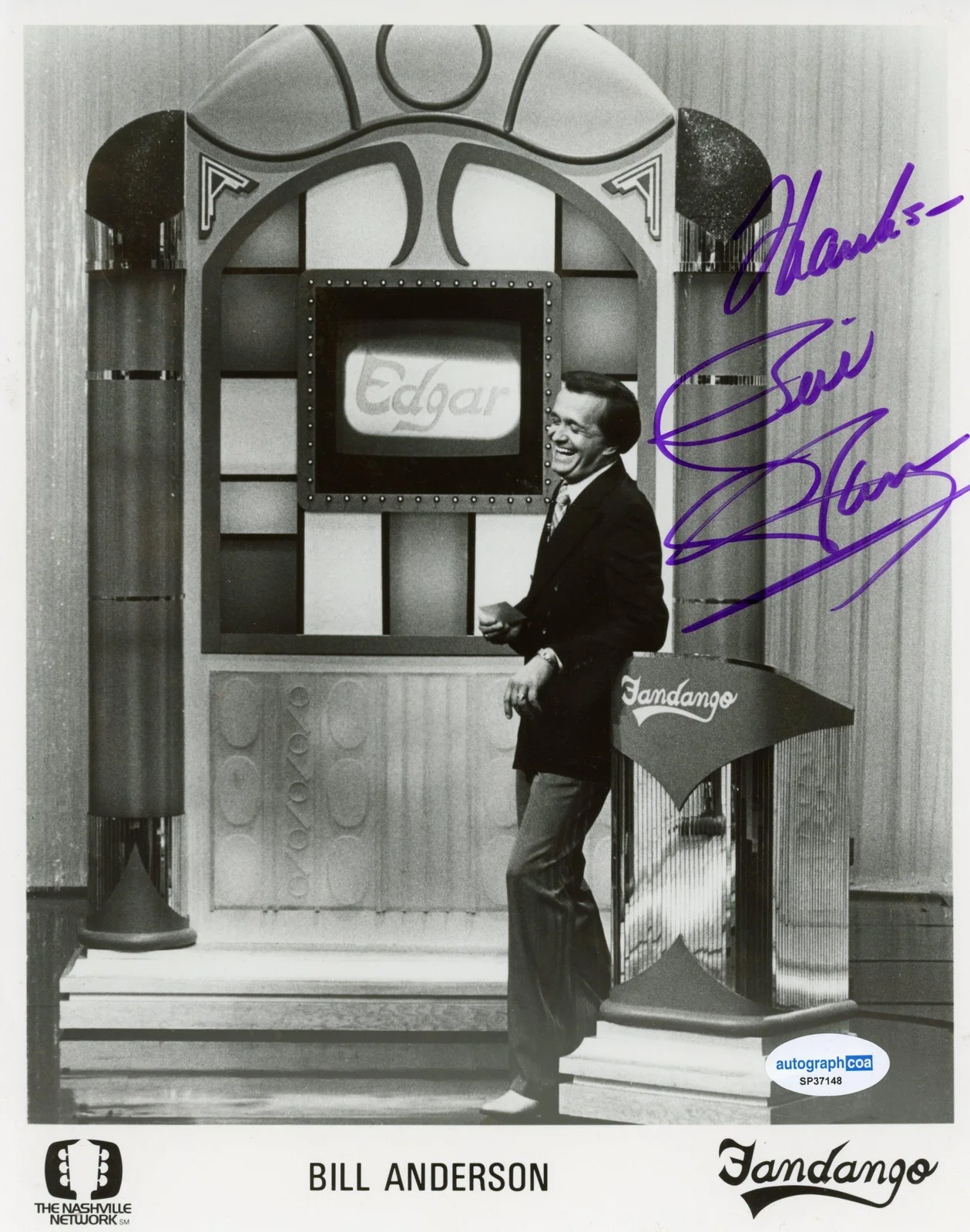 Bill Anderson — Bill Anderson "Whispering Bill" Singer AUTOGRAPH Signed 8x10 Photo ACOA, изображение 2