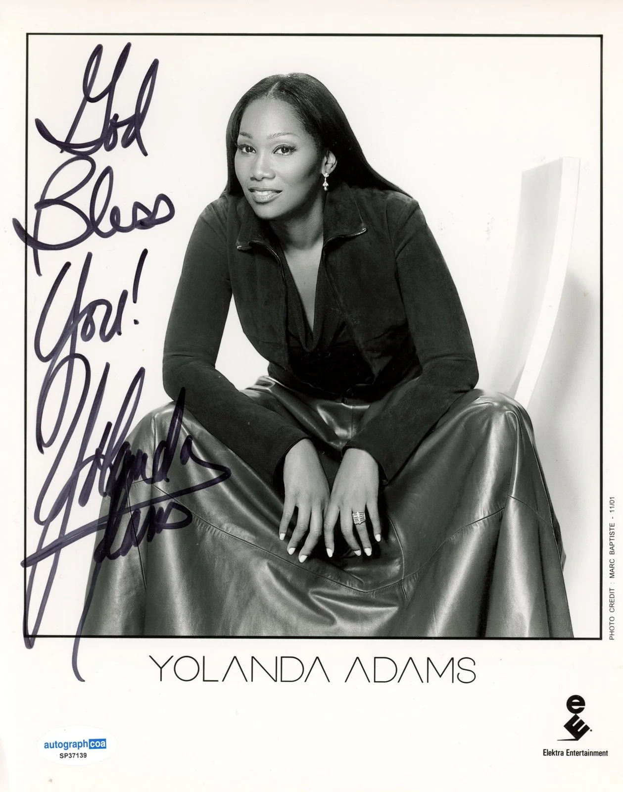 Yolanda Adams — Yolanda Adams "Open My Heart" R&B Singer AUTOGRAPH Signed 8x10 Photo ACOA, изображение 2