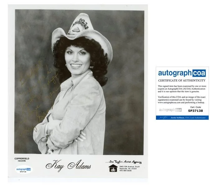 Kay Adams — Kay Adams "Little Pink Mack" Singer AUTOGRAPH Signed 8x10 Photo 'To Bridget'