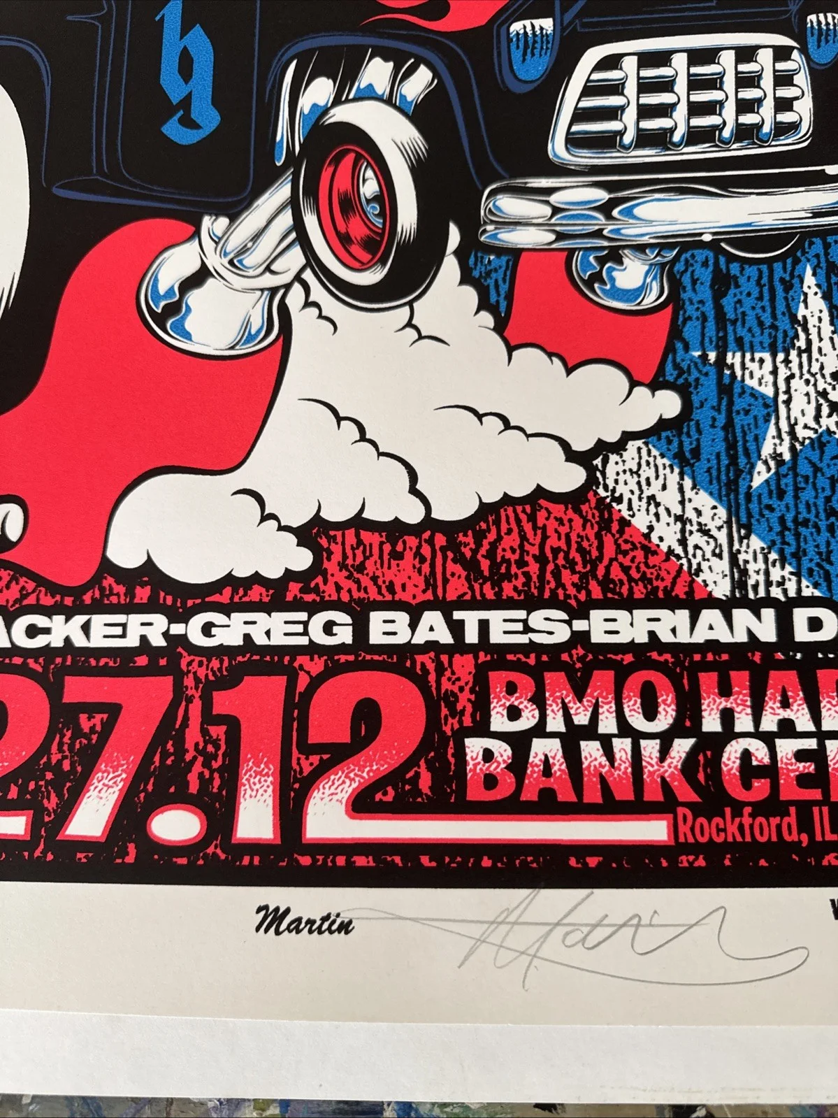 2012 Brantley Gilbert Tour Poster Bmo Harris Bank Center Rockford IL Martin, изображение 3