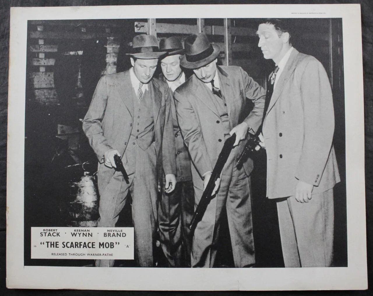1959 THE SCARFACE MOB, SET of 7 LOBBY CARDS, WARNER-PATHE, ROBERT STACK, изображение 5