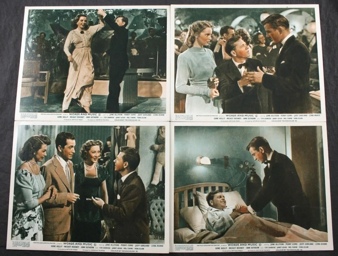 1948 WORDS & MUSIC, SET of 10 COLOUR LOBBY CARDS, MGM, JUDY GARLAND, GENE KELLY, изображение 2