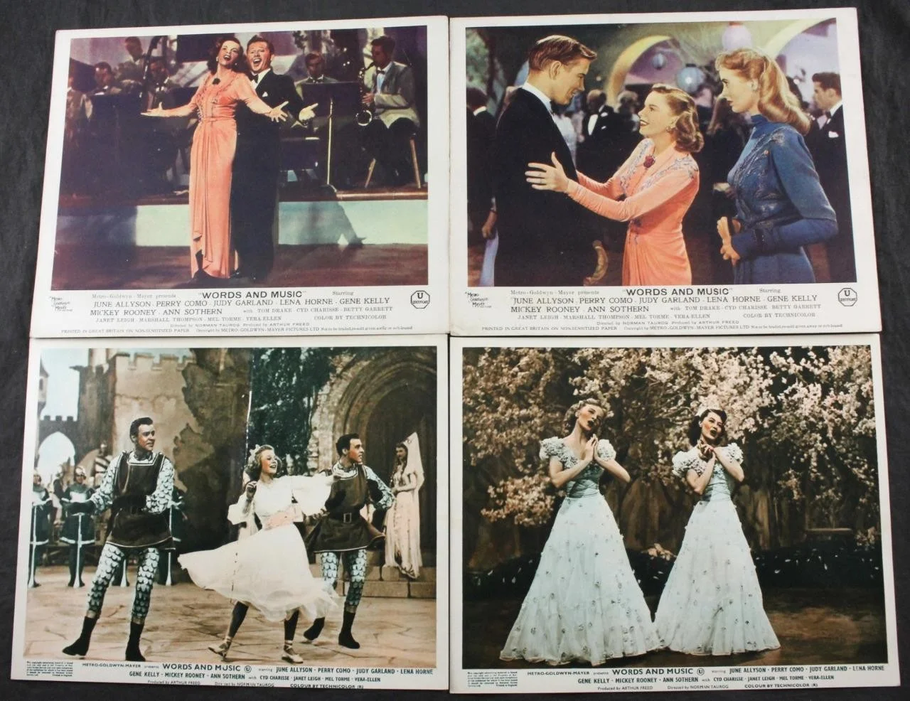 1948 WORDS & MUSIC, SET of 10 COLOUR LOBBY CARDS, MGM, JUDY GARLAND, GENE KELLY, изображение 3