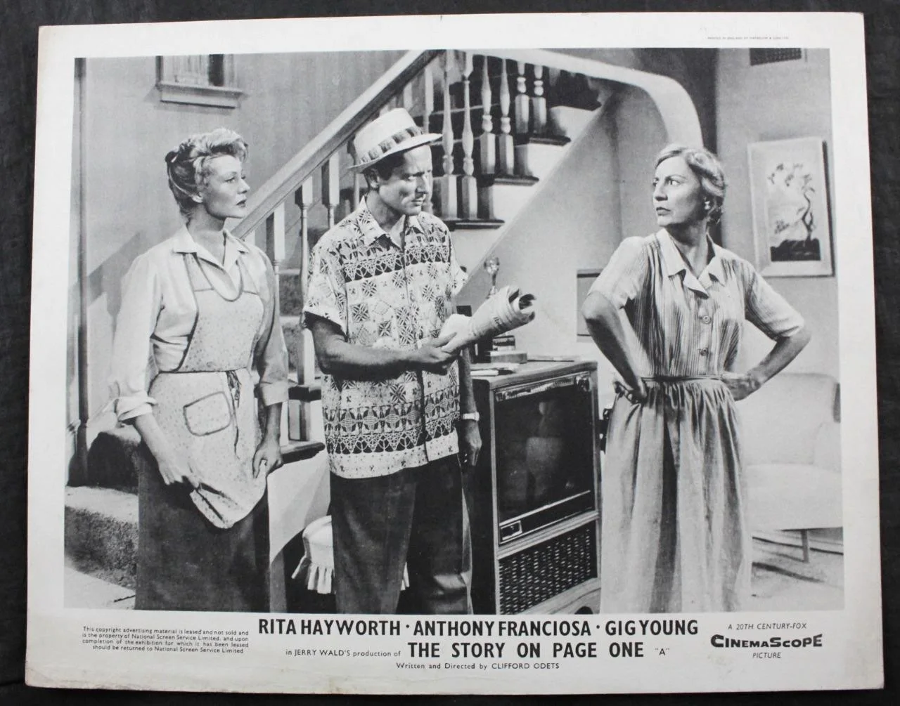 1959 THE STORY ON PAGE ONE, SET of 8 LOBBY CARDS, RITA HAYWORTH, CINEMASCOPE, изображение 4