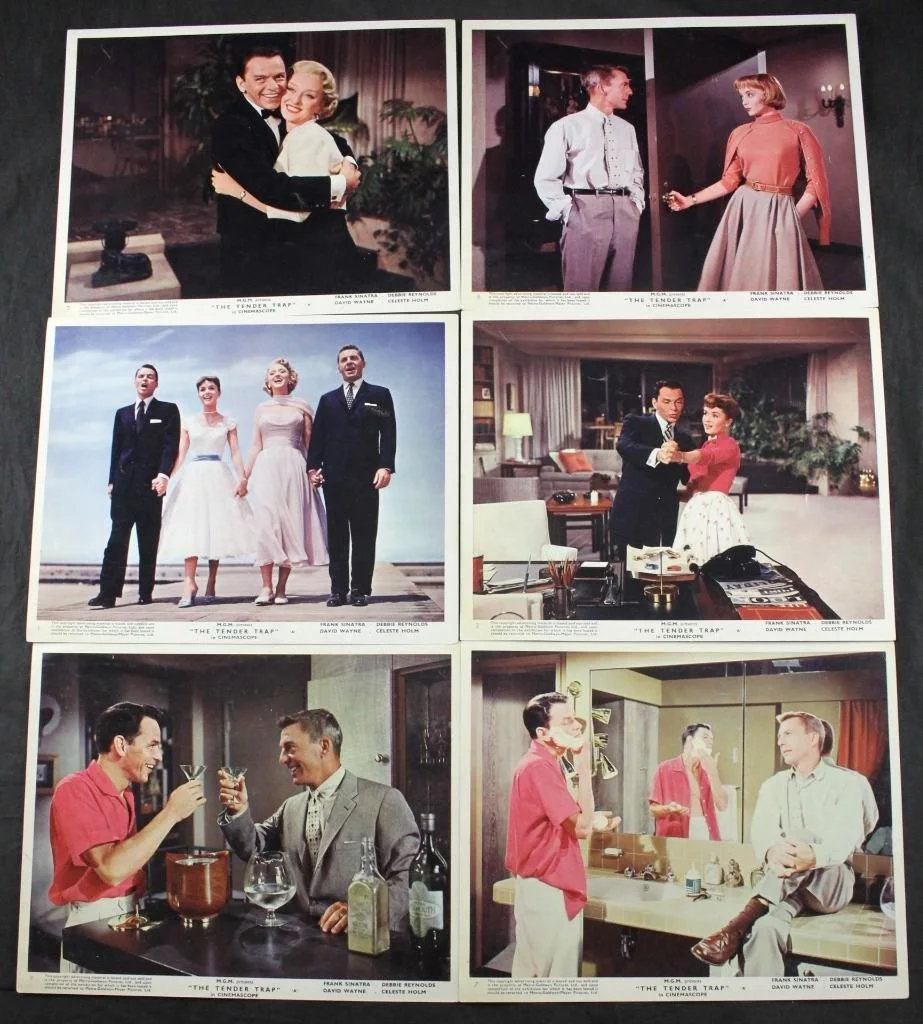 1955 THE TENDER TRAP, SET of 9 LOBBY CARDS, MGM, FRANK SINATRA, DEBBIE REYNOLDS, изображение 2