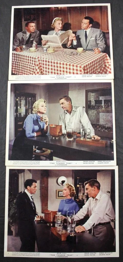 1955 THE TENDER TRAP, SET of 9 LOBBY CARDS, MGM, FRANK SINATRA, DEBBIE REYNOLDS, изображение 3
