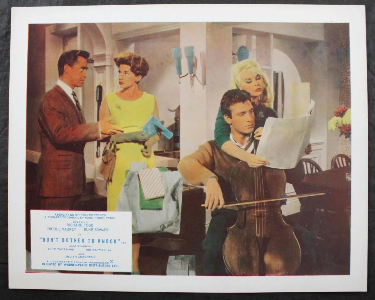 1961 DON'T BOTHER TO KNOCK, SET of 8 LOBBY CARDS, WARNER-PATHE, RICHARD TODD, изображение 2