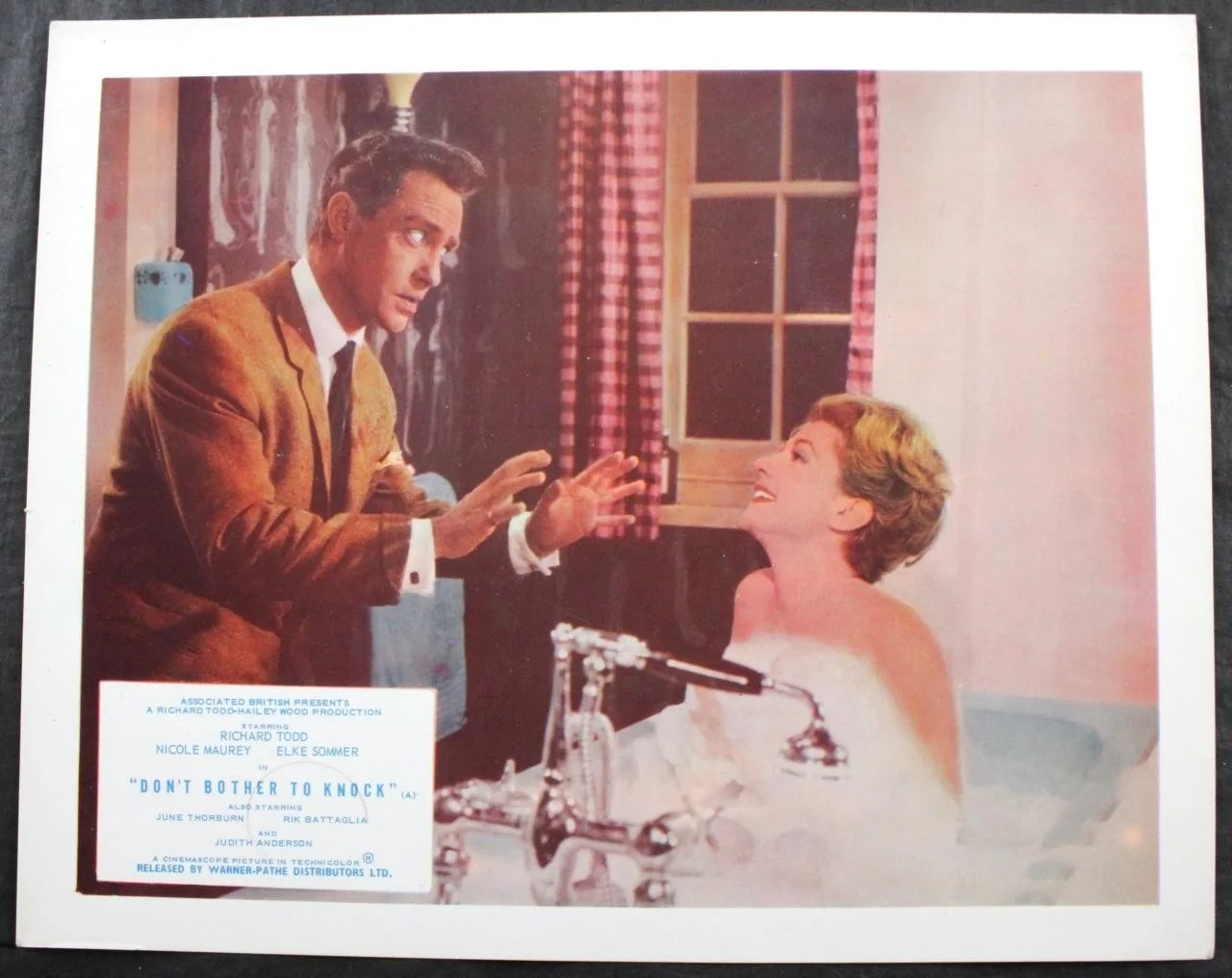 1961 DON'T BOTHER TO KNOCK, SET of 8 LOBBY CARDS, WARNER-PATHE, RICHARD TODD, изображение 3