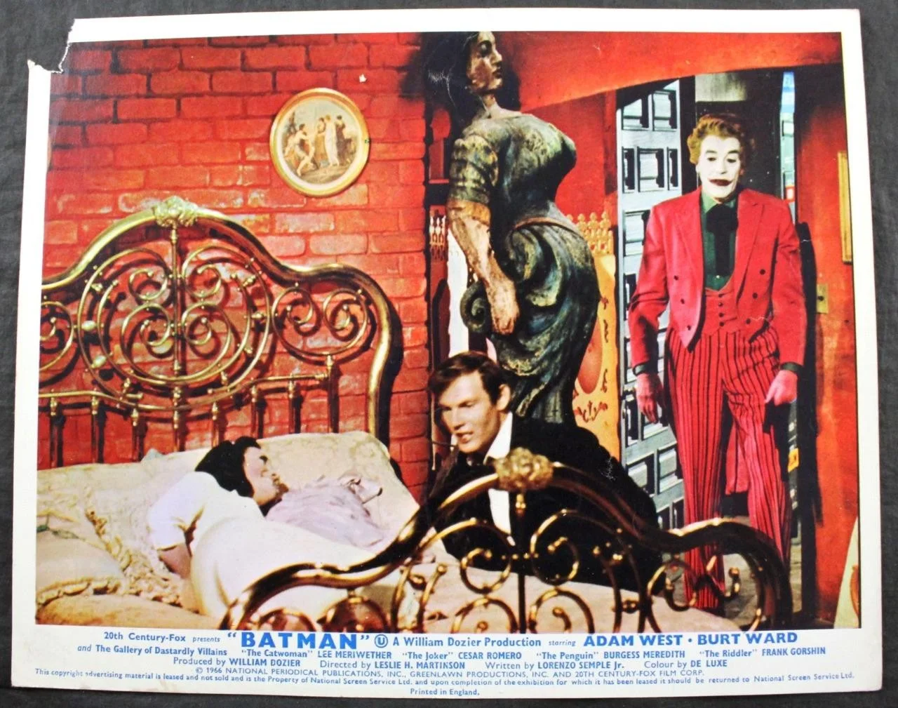 SET of 3 ORIGINAL LOBBY CARDS BATMAN, ADAM WEST, BURT WARD 1966 CINEMA, FILM, изображение 4