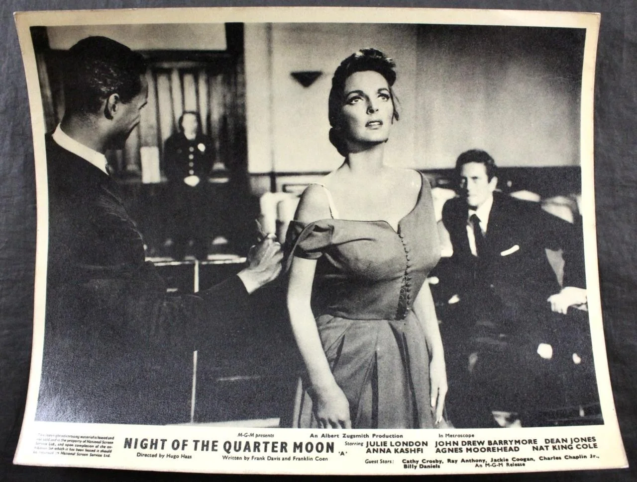 1959 NIGHT OF THE QUARTER MOON, SET of 4 LOBBY CARDS, MGM, NAT KING COLE, FILM, изображение 2