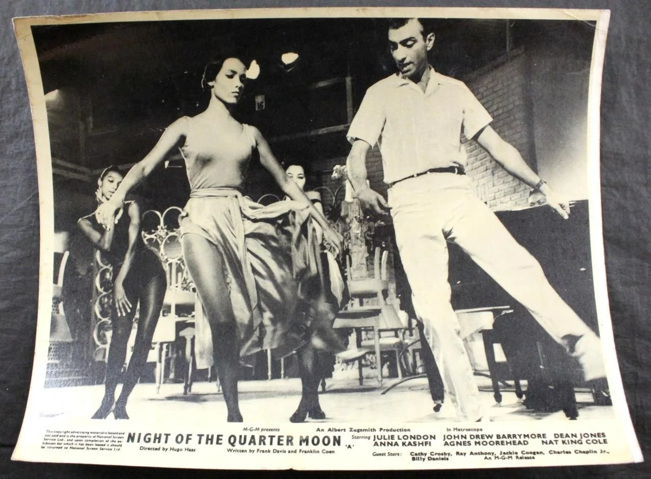 1959 NIGHT OF THE QUARTER MOON, SET of 4 LOBBY CARDS, MGM, NAT KING COLE, FILM, изображение 3