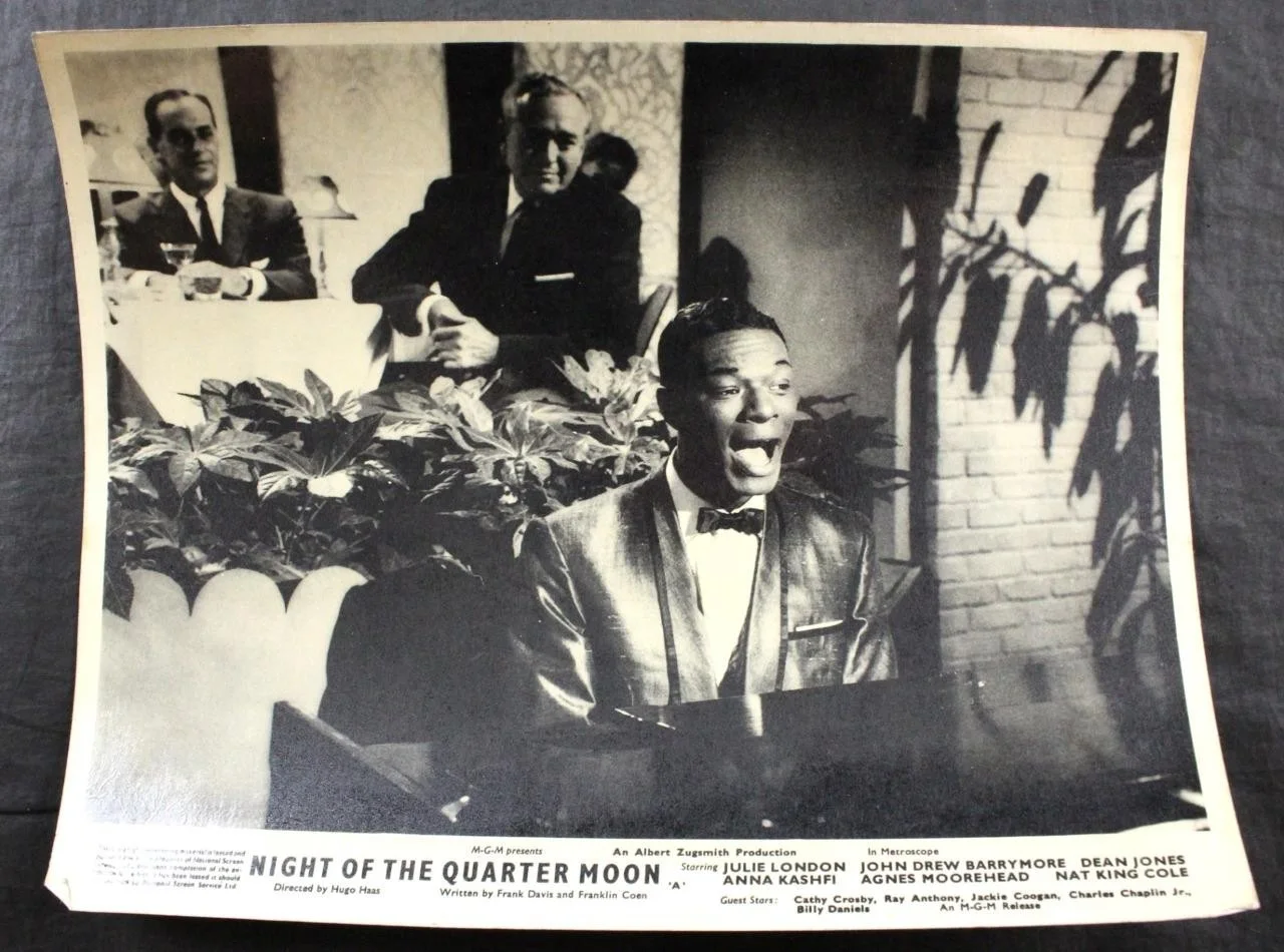 1959 NIGHT OF THE QUARTER MOON, SET of 4 LOBBY CARDS, MGM, NAT KING COLE, FILM, изображение 4