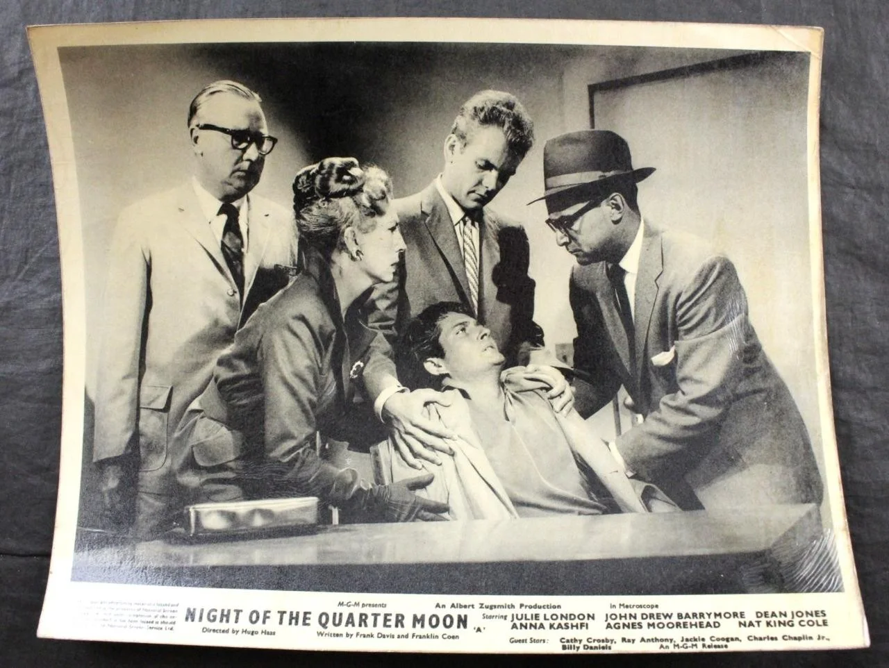 1959 NIGHT OF THE QUARTER MOON, SET of 4 LOBBY CARDS, MGM, NAT KING COLE, FILM, изображение 5
