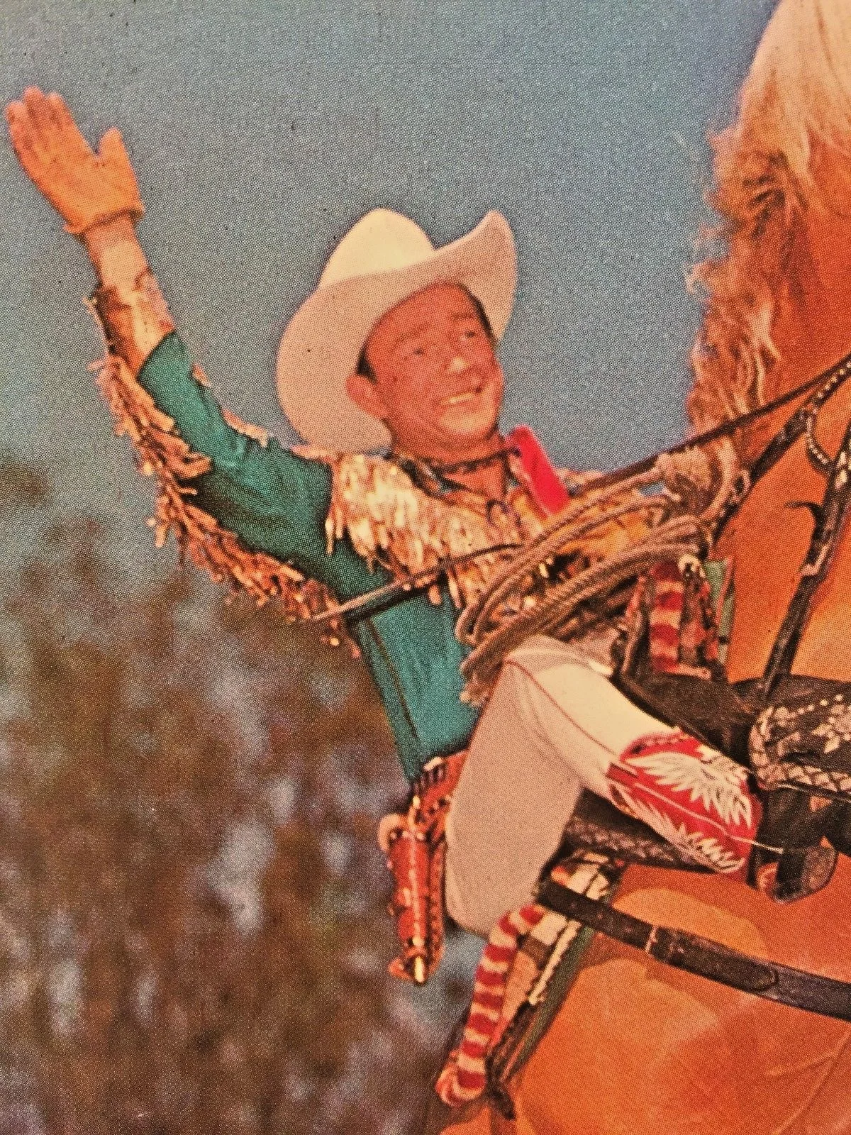 Vintage Roy Rogers & Trigger Cowboy Print Signed, image 2